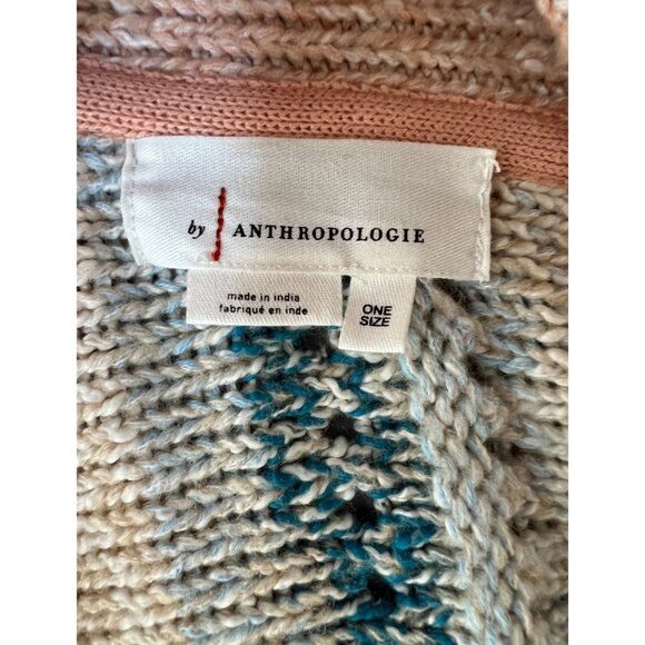 Anthropologie Womens OS Elena Open Front Striped Cardigan Sweater Pastel Colors - Picture 3 of 5